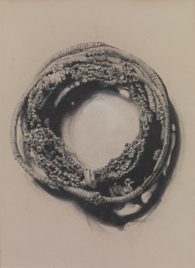 «Το στεφάνι» 1994, μολύβι και κάρβουνο σε χαρτί, 87Χ 65 εκ., αρ. κτ. 2030