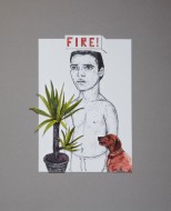 «Φωτιά στο κεφάλι μου» 2012, κολάζ σχεδίων σε χαρτί, 21 Χ 14,8 εκ., αρ. κτ. 1202