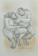 Ερωτικό ζευγάρι, 1996, μολύβι σε χαρτί 29,6 Χ 19,9  αρ. κτήσης 3600