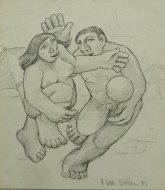 Ερωτικό ζευγάρι, 1993, μολύβι σε χαρτί 19 Χ 21  αρ. κτήσης 3610